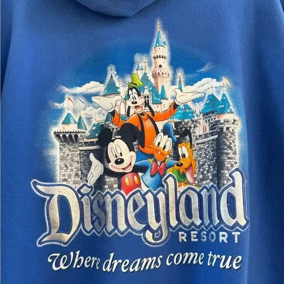 Vintage Disneyland Resort Where Dreams Come True Castle Zipper Front Sweatshirt - Picture 2 of 7